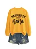 La felicidad es ser sudadera casual suelta simple para mujer de comercio exterior transfronterizo de la lista de deseos de Amazon en stock