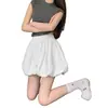 Pantalones casuales de verano de cintura alta adelgazantes para mujeres petite, con un diseño elegante de falda acampanada en forma de tulipán, pantalones de pierna ancha y shorts de línea A.
