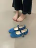 Zapatos de Mujer de Terciopelo Coreano Estilo Ins 2025 Primavera/Verano Nuevos Versátiles Planos Cómodos Zapatos de Abuela Retro Zapatos Mary Jane