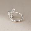 Nalan Plata Esterlina S925 Fresco y Dulce Estilo Ins Diseño Nicho Anillo Lazo Flor Lirio de los Valles R02332
