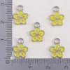 Pingente Colorido de Flor de Cerejeira em Esmalte e Liga de Metal Acessórios para Joias de Brinco, Colar, Pulseira DIY