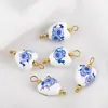 Estilo Retro Nostálgico Cerámica Impresa Acero Inoxidable Colgante Collar Hecho a Mano Pulsera Colgante Pendientes DIY Accesorios de Joyería