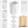 Suministro de fábrica resina epoxi pegamento cristal gota taza medidora grande taza dispensadora de pegamento varilla para remover combinación de juego de silicona