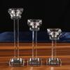 Candelabro Alto de Vidrio Cristalino Estilo Europeo de una Sola Cabeza, Artesanía Popular de Hotel, Elegante Portavelas de Mantequilla para el Hogar, Cristal Blanco