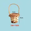Cesta pequeña tejida de ratán de mango cesta pequeña para flores juguete DIY cesta de mano cesta de decoración de micro paisajismo cesta de flores de mano