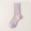 Meias de lã novas para outono e inverno, meias cano alto de cor sólida versáteis para senhoras, meias de cashmere absorventes de suor e respiráveis para crianças, meias quentes de inverno