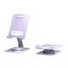 Soporte de escritorio para teléfono de color macarrón metálico, soporte para persona perezosa para transmisiones en vivo y maratones de series, soporte para tableta, giratorio, plegable, portátil