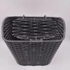 Cesta de Lingote Dianteira para Bicicleta Carro Elétrico Estrutura de Plástico Trançado Cesta tipo Rattan Cesta de Passeio com Tampa