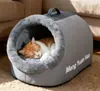 Cama para gato es cálida en invierno, semicerrada, proporciona una sensación de seguridad, cama gruesa para gato, cama para perro, colchoneta para dormir para mascotas, nido para gato montado en coche