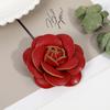 Camelia de cuero estilo coreano para decoración de jardín de infantes, material de bricolaje, accesorios para el cabello, decoración de coche, flor de rosa, accesorios de joyería