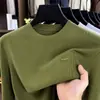 Suéter de punto grueso, peso pesado, cuello redondo, anti-pilling, calibre 16, para hombre, Otoño Invierno, nuevo, informal, suéter de punto, color sólido, capa interior