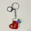 Nuevo Llavero de Muñeco de Navidad Árbol de Navidad Papá Noel Calcetines de Navidad Hebilla Plateada Accesorios Adornos Colgante Hebilla Plateada