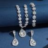 Joias do Oriente Médio Explosões Colar Brincos Pulseira Conjunto de Três Peças Flor Cheia de Diamantes Conjunto de Joias para Noiva Acessórios para Vestido Mulheres