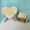 Mesa Criativa de Assinaturas de Casamento em Madeira, Enfeites de Coração, Decoração para Festa de Casamento, Enfeites de Atmosfera, Artesanato em Forma de Coração para Casa