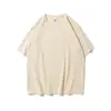 Camiseta Masculina Cruzada Ag280G Pesada Solta Oversize Tendência Marca Versátil Estudante Algodão Puro Gola Redonda Manga Curta Camisa Publicitária