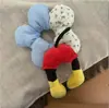 Goma para el pelo del trasero de Mickey, Linda goma para el pelo de dibujos animados de Mickey con lunares y flores, Cuerda para el pelo de felpa de alta gama, Accesorio para el pelo de intestino grueso