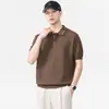 Suéter de Punto con Cuello de Solapa 2026 para Hombre Primavera/Verano Nuevo Manga Corta Delgado Polo Camisa Casual de Negocios Sencillo Suéter Superior