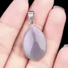1743-16x 24mm piedra de ágata de cristal natural colgante plano forma de gota de agua colgante de piedra accesorios para joyería DIY al por mayor