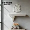 Juego de soporte de viga tallada para panel de pared GRG para estante de almacenamiento de entrada, emparejado con paneles florales de relieve decorativos arriba