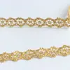 Borda de Renda Metálica Oca Dourada e Prateada de 2cm para Artesanato, Tecido Artesanal para Bonecas Decoração DIY, Acessórios de Vestuário