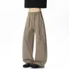 Pantalones casuales de pierna ancha con diseño de retazos retro americano, calidad TikTok, nuevos para otoño, para hombre, talla grande