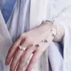 Pulsera de Campana Estilo Antiguo Danza de Mariposas Pulsera Abierta Joyería Accesorios Hanfu Fotografía de Viaje Adorno de Mano Anillo