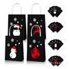 BD051 Natal luminoso fluorescente floco de neve alce decorativo bola festa mão presente bolsa de papel Kraft