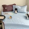 Juego de Tres Piezas de Mat de Enfriamiento de Seda de Leche y Seda de Hielo para Verano, para Uso en Casa, Colchoneta Refrigerante para Aire Acondicionado, Sábana Refrigerante para Cama, Colchoneta Suave Lavable a Máquina, Almohadilla Refrigerante de Verano