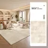 Tapete creme removível e lavável, tapete à prova de som para sofá de camada dupla simples lavável à máquina, antiderrapante e fácil de manter para quarto