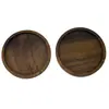 Bandeja de Madera de Nogal Negro, Bandeja Redonda de Madera Maciza, Bandeja Cuadrada, Bandeja para Café, Bandeja de Taza para el Hogar de Alta Gama, Bandeja para Té, Bandeja de Madera, Arte en Madera, Madera Maciza