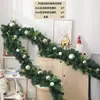 Decoraciones Navideñas Ratán Encriptación Guirnalda de PVC Centro Comercial Ventana Marco de Puerta Set Suministros Terminados Ratán Verde