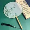 Feixian Tuan Fan*Leque Redondo de Seda* Acessórios de Animação da Dinastia Han*Estilo Chinês Cheongsam* Leque de Lótus e Garça*leque redondo