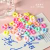 Colección colorida de productos individuales Estrella de Amor agujero recto cuadrado cuentas sueltas para manualidades aretes aretes material accesorios
