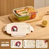 Xilekou Caja de Almuerzo de Vidrio Calentable en Microondas Caja Bento para Oficinistas, Contenedor Sellado de Grado Alimenticio para Conservar la Frescura