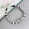 Pulsera giratoria de plata con carácter fu estilo étnico budista, diseño versátil para hombres y mujeres, accesorios de joyería personalizados, éxito de ventas transfronterizo