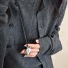 Collar Colgante de Tetera con Bolsa de Vino Creativa para Mujer, Diseño Simple de Nicho, Cadena Larga para Suéter de Otoño e Invierno, Accesorios de Cadena para Suéter