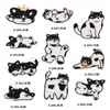 Gatinho Preto de Desenho Animado Adesivos de Tecido Autoadesivos Sem Passar Roupas Adesivos de Bordado Sem Furos Sem Costura para Roupas Infantis