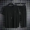 Nuevo Conjunto Casual de Verano Simple Estilo Ins de Manga Corta Pantalones de Cinco Puntos Estilo Harajuku para Hombre Moda Tendencia Estilo Japonés