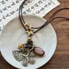 Novo Colar Étnico Chinês Borboleta para Mulheres, Corrente para Suéter Boho Retrô Zen, Corrente de Pescoço com Design de Nicho