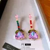 Aretes y collar geométricos de circonita cúbica brillante Cui E Jing Ying, una cadena para la clavícula retro y minimalista, una pieza de joyería única y deslumbrante
