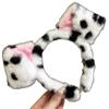 Meng Li transborda ~ Faixa de cabelo com orelhas de cachorrinho de pelúcia fofa para mulheres, faixa de cabeça para lavar o rosto, acessórios de cabelo engraçados, adorno de cabeça