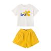 Conjunto de Verano para Niñas 2026 Estilo Nuevo para Niños Mayores, Conjunto de Dos Piezas de Algodón con Manga Corta y Shorts, Conjunto Deportivo Casual de Dos Piezas para Niña