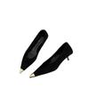 Zapatos Elegantes de Tacón Alto Estilo Francés, Boca Baja, Tacón Fino, Nuevos Colores Verano 2025 Bloque de Color, Punta Fina, Femeninos, para Combinar con Faldas