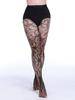 Meias Sexy com Design Jacquard de Padrão Floral, Meias Finas de Malha Vazada para Comércio Exterior na Europa e América