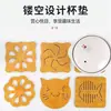 Estera de aislamiento térmico de dibujos animados de madera para mesa de comedor, creativa, antiescaldaduras, antideslizante y de alta temperatura, para ollas, tazas de té, cuencos y platos.