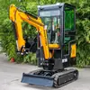 Excavadora pequeña de 1 tonelada de fábrica, máquina zanjadora para uso doméstico, excavadora para construcción de alcantarillas, en stock