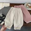 Bora Roupa Infantil Coreana Calça com Forro de Fleece Novo Estilo 2025 Calça Casual para Meninos Calça Reta para Meninas
