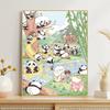 Pintura Digital DIY Panda Serie Animal con Caqui Simbolizando Buena Fortuna, Relleno y Coloración Hechos a Mano Pintura Decorativa para Alivio del Estrés