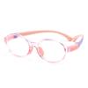 Gafas para niños cómodas al por mayor, montura de gafas TR90, patillas de silicona suave, montura de gafas ovalada de montura completa, se pueden equipar con miopía