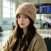 Nuevo gorro de punto suave y acogedor para otoño e invierno para hombres y mujeres, adecuado para cabezas grandes, hace que la cara parezca más pequeña, gorro engrosado para clima frío, gorro cálido de lana para exteriores, moderno
